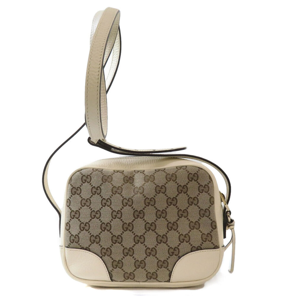 Gucci leather beige ebony white off Bree GG bag camera canvas Tan White